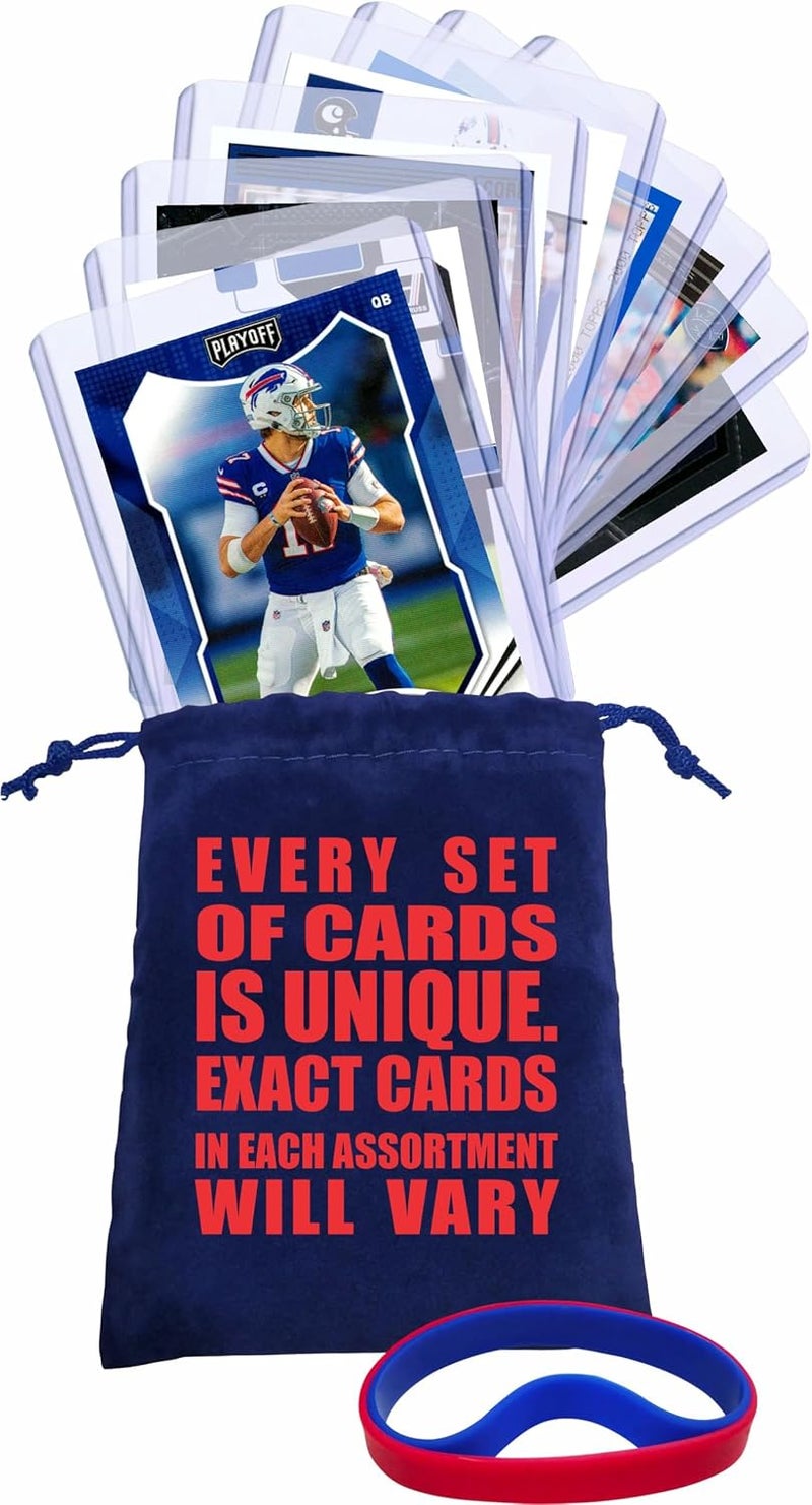 Chaser Buffalo Bills Cards: Josh Allen, James Cook, Damar Hamlin, Dalton Kincaid, Dawson Knox, Andre Reed, Thurman Thomas, Jim Kelly, Khalil Shakir ASSORTED Football Stars & GOATs Trading Card and Wristbands Gift Pack - Image 5
